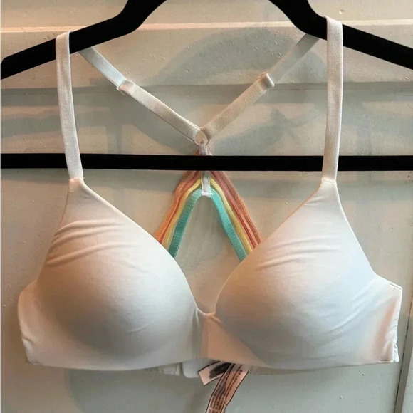 Victorias Secret T-shirt Lightly Lined Cross Back Wireless Bra - Picture 1 of 4